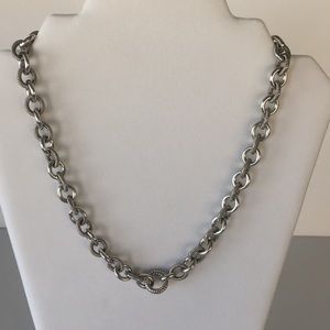 Judith Ripka 20” Textured Polished Link Necklace